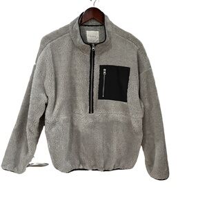 Elodie Gray and Black Zip Up Sweater